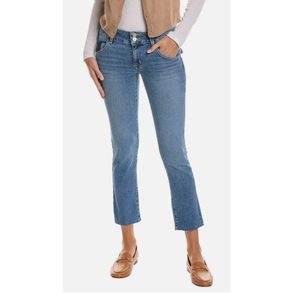 HUDSON JEANS Collin Mid-Rise Raw Edge SKINNY Crop Jeans SZ 28 $225 77 - Picture 1 of 2